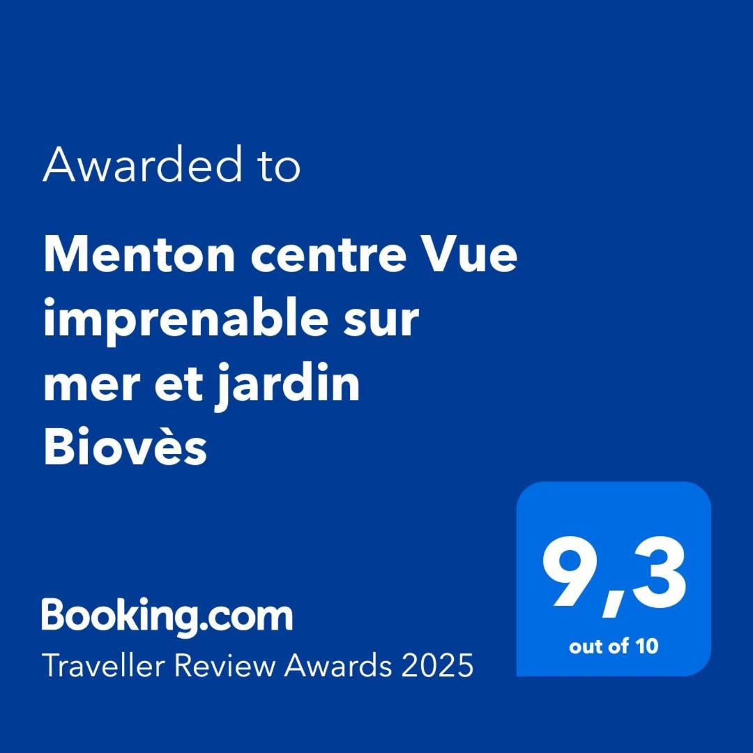 Menton Centre Vue Imprenable Sur Mer Et Jardin Bioves Dış mekan fotoğraf
